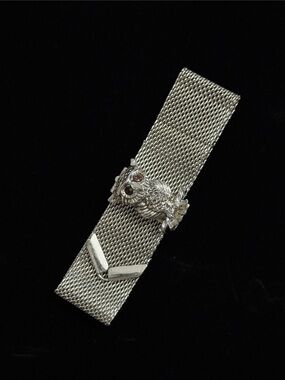 Sarah Coventry owl silver mesh adjustable bracelet